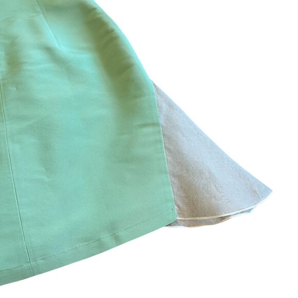 Neubyrne Seafoam Green Fitted Sheath Dress Mini Flowy Silk Sleeves Size Small - Picture 11 of 13